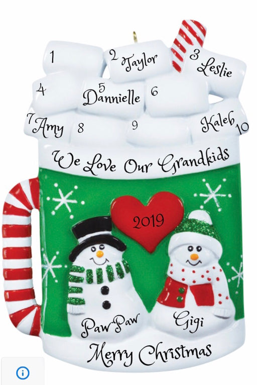 Hot Cocoa With Marshmallows Family - ornaments 365